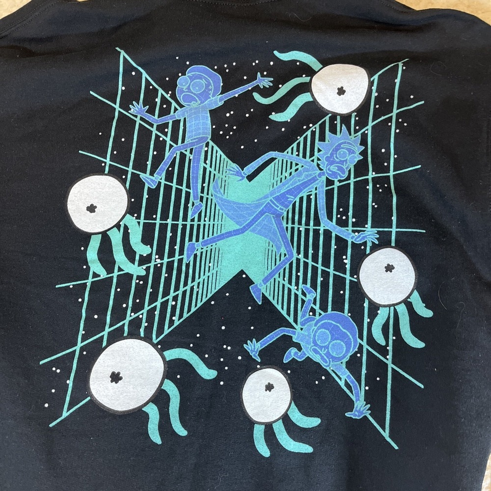 Rick & Morty Mens Small Graphic Hoodie Digital Warp Sweatshirt - Picture 9 of 14